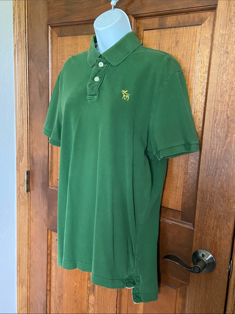 Abercrombie & Fitch Vintage Muscle Fit Green Polo Y2K Moose Logo Size XXL